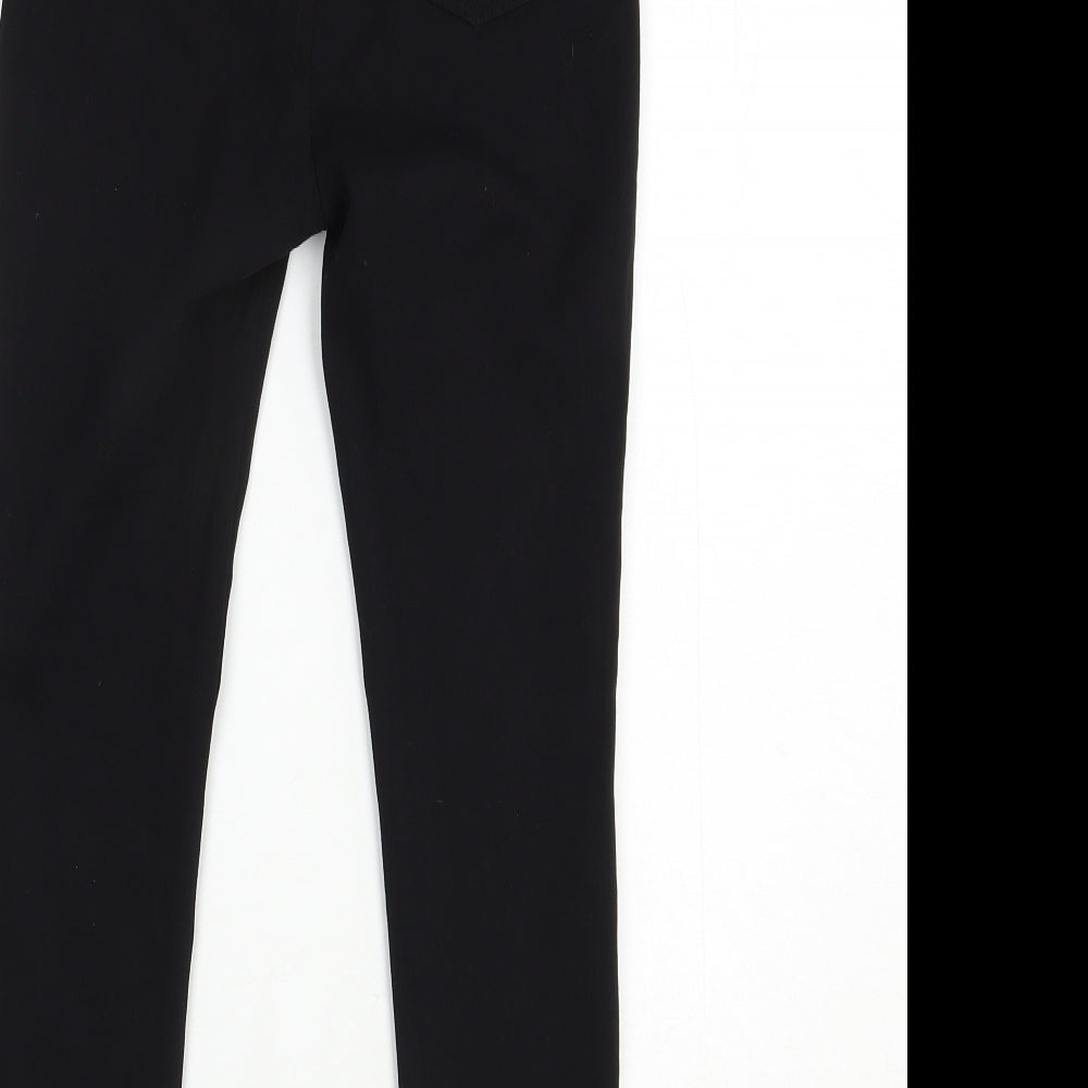 SheIn Womens Black  Viscose Capri Trousers Size XS L23 in Regular Button