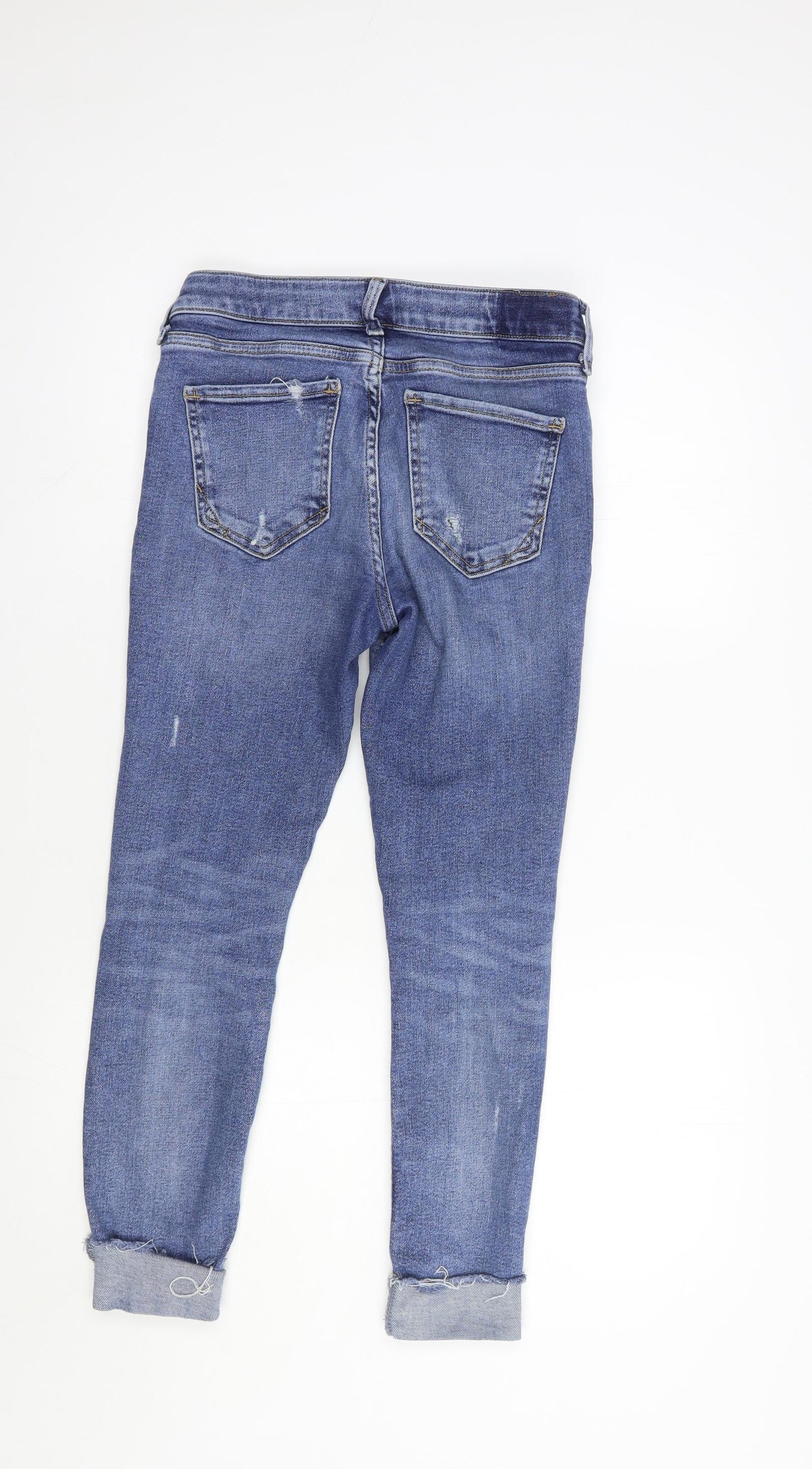 River Island Womens Blue  Cotton Skinny Jeans Size 10 L25 in Regular Button