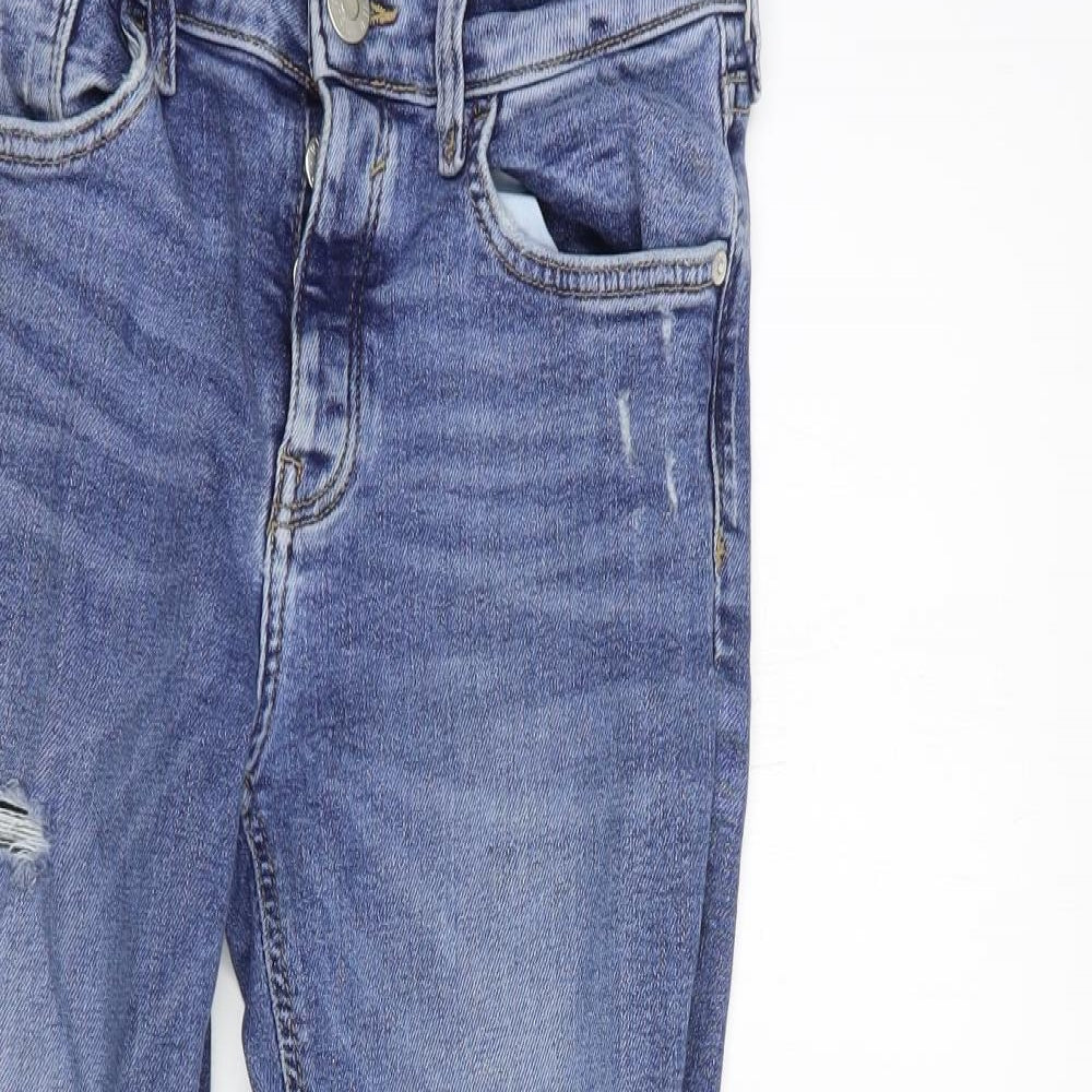 River Island Womens Blue  Cotton Skinny Jeans Size 10 L25 in Regular Button