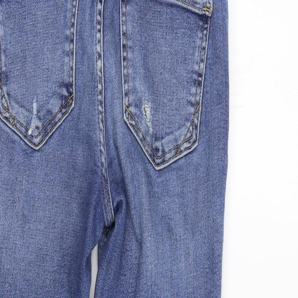 River Island Womens Blue  Cotton Skinny Jeans Size 10 L25 in Regular Button