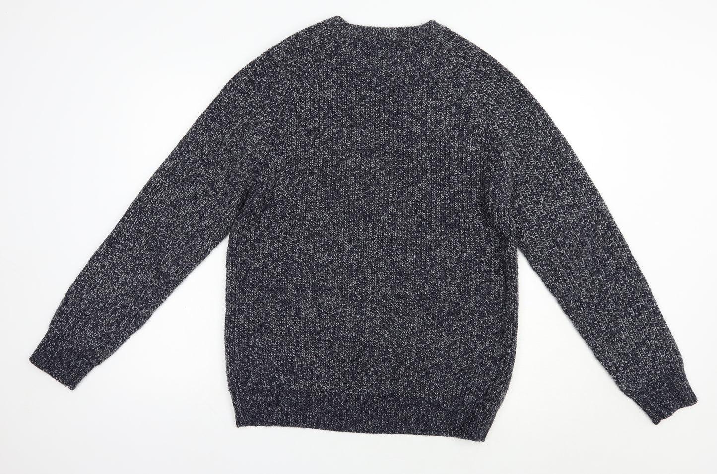 Dunnes Stores Mens Blue Crew Neck  Acrylic Pullover Jumper Size M