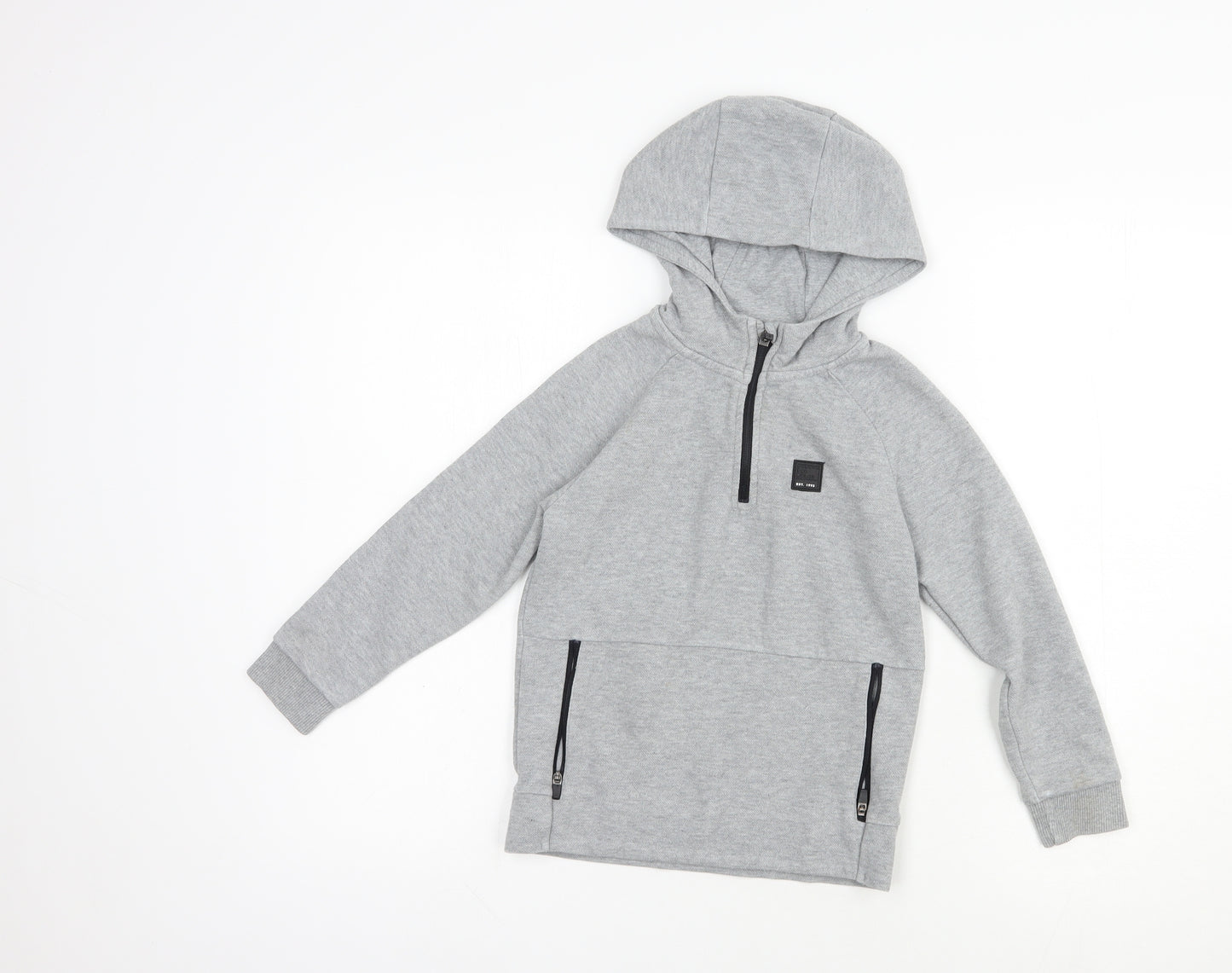 George Boys Grey  Cotton Pullover Hoodie Size 5-6 Years  Zip