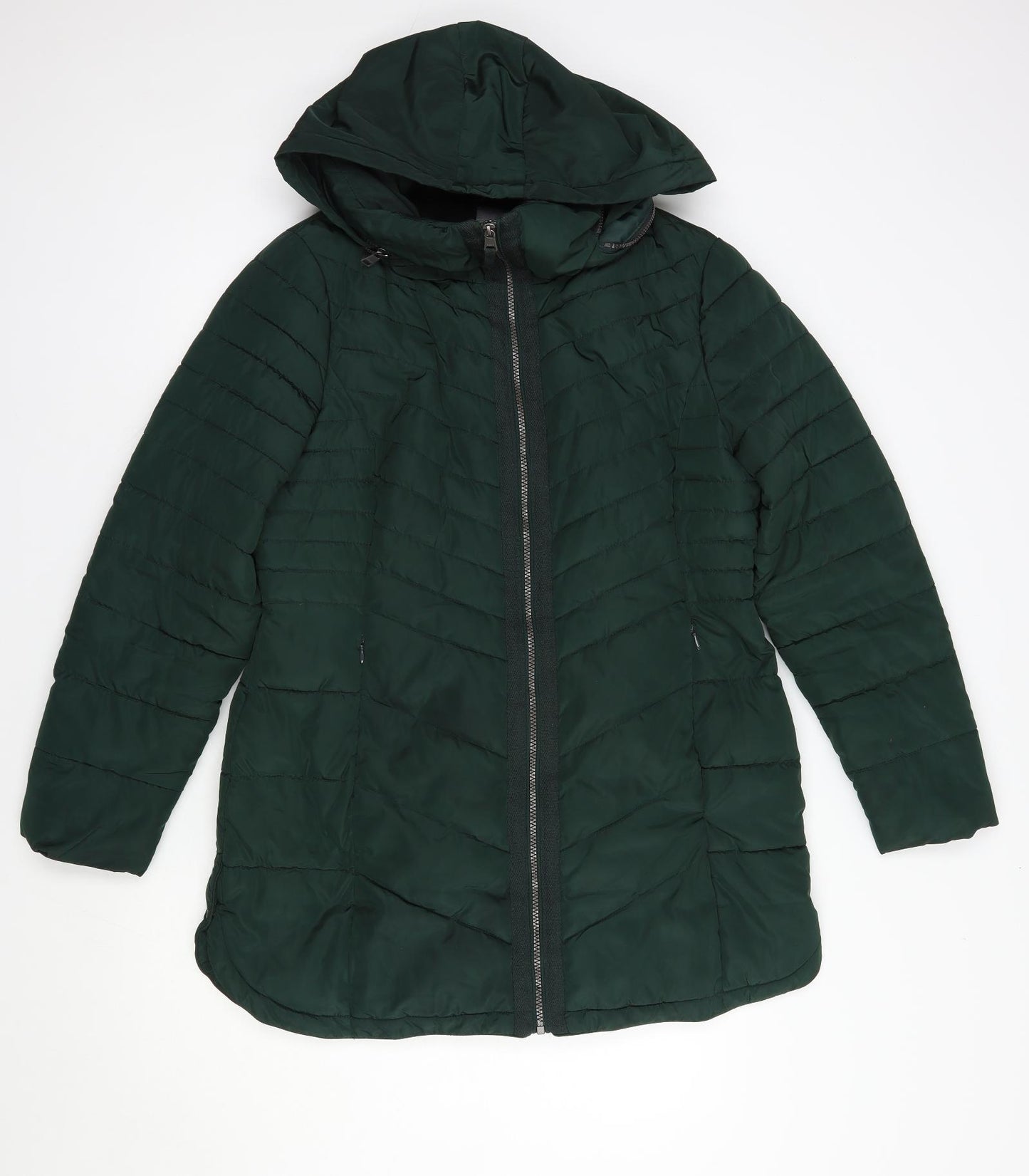 NEXT Womens Green   Quilted Jacket Size 14  Zip