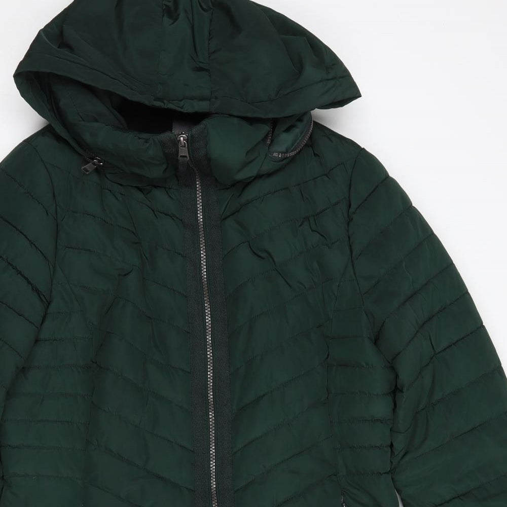 NEXT Womens Green   Quilted Jacket Size 14  Zip
