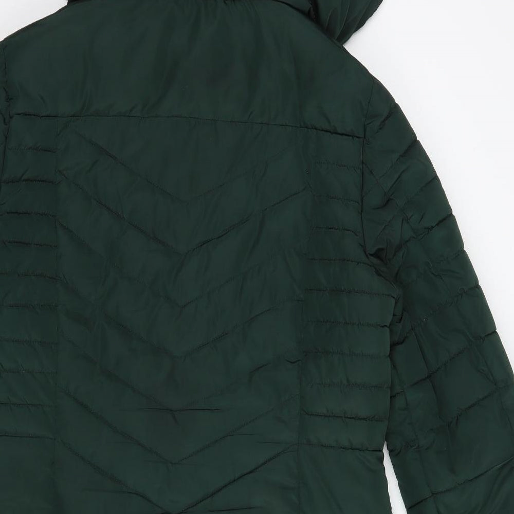NEXT Womens Green   Quilted Jacket Size 14  Zip