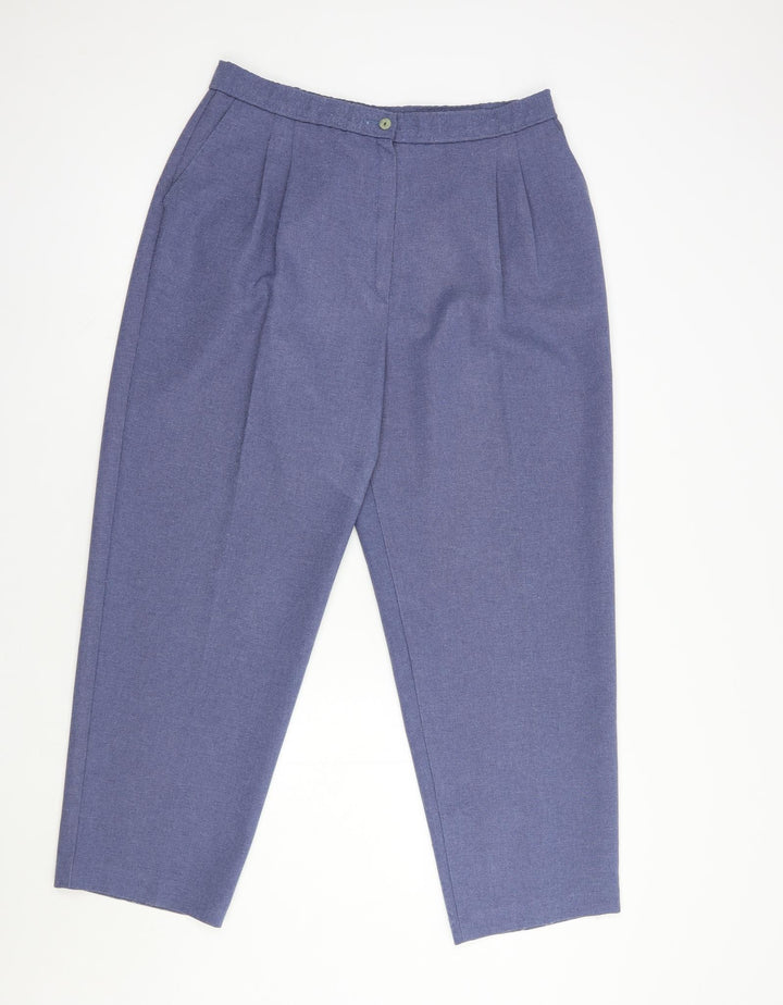 St Michael Womens Blue Polyester Dress Pants Trousers Size 20 L28 in Regular Button