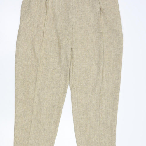 Marks and Spencer Womens Beige  Polyester Dress Pants Trousers Size 18 L27 in Regular Button