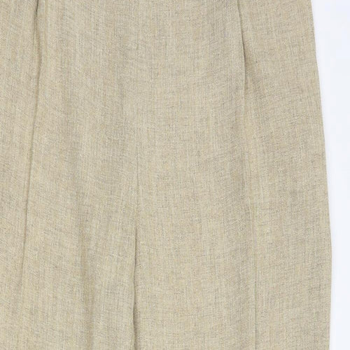 Marks and Spencer Womens Beige  Polyester Dress Pants Trousers Size 18 L27 in Regular Button