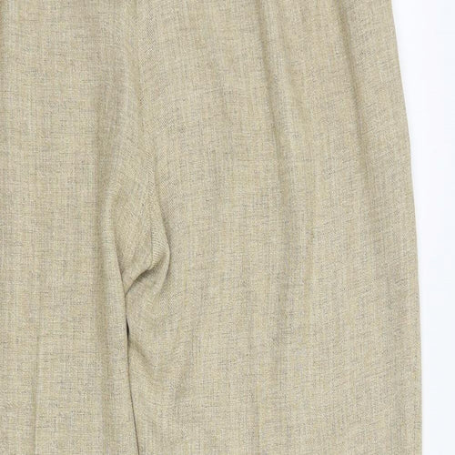 Marks and Spencer Womens Beige  Polyester Dress Pants Trousers Size 18 L27 in Regular Button