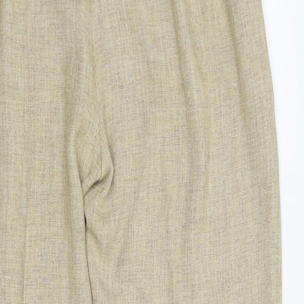 Marks and Spencer Womens Beige  Polyester Dress Pants Trousers Size 18 L27 in Regular Button