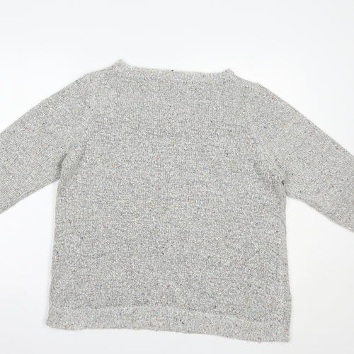 M&Co Womens Grey Boat Neck  Acrylic Pullover Jumper Size 18