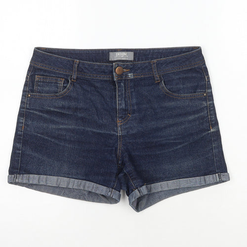 Dorothy Perkins Womens Blue  Cotton Cut-Off Shorts Size 10 L6 in Regular