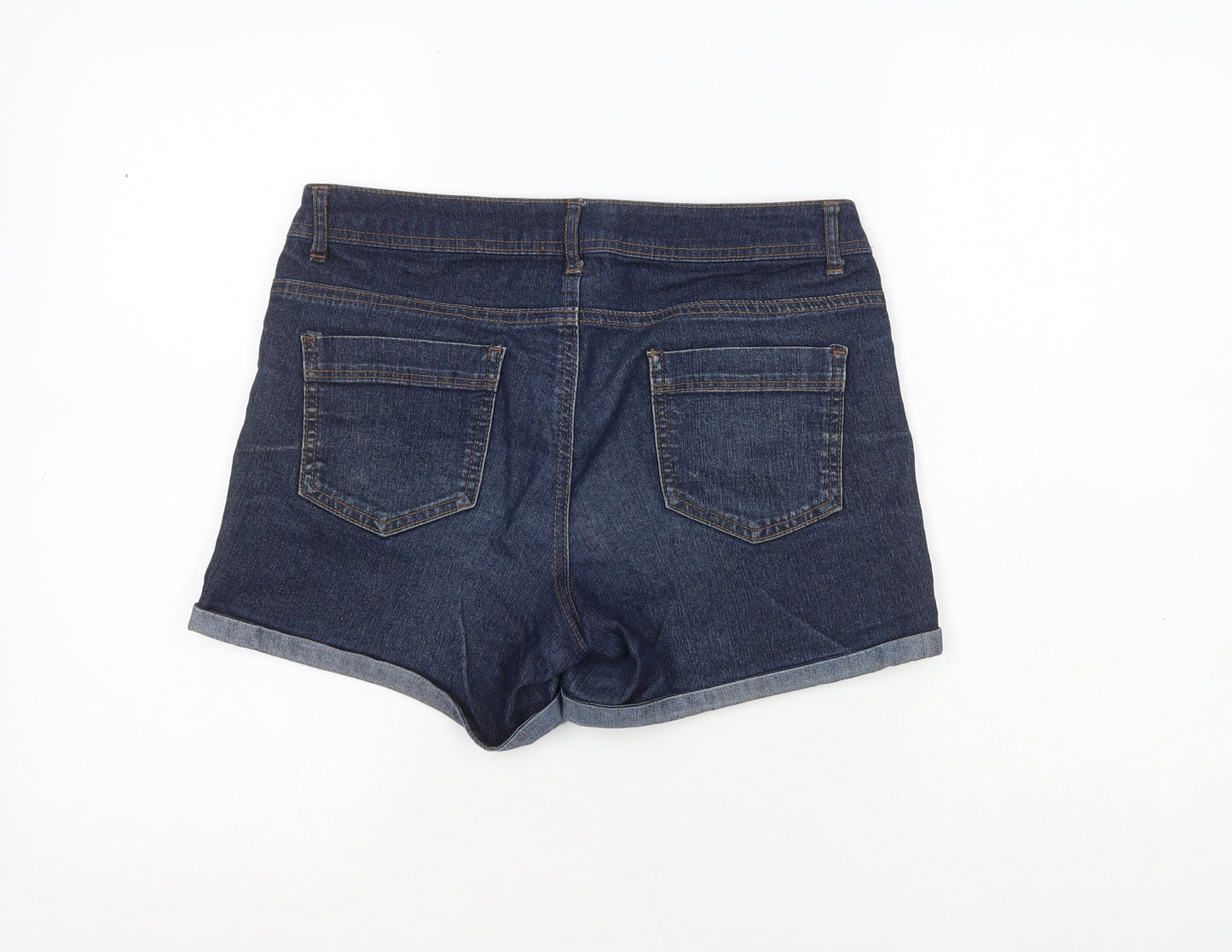 Dorothy Perkins Womens Blue  Cotton Cut-Off Shorts Size 10 L6 in Regular