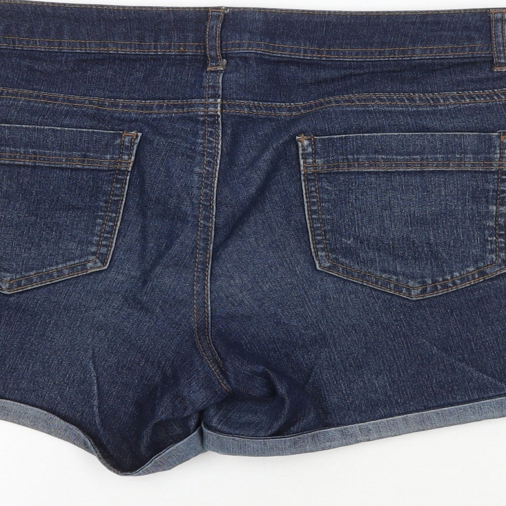 Dorothy Perkins Womens Blue  Cotton Cut-Off Shorts Size 10 L6 in Regular