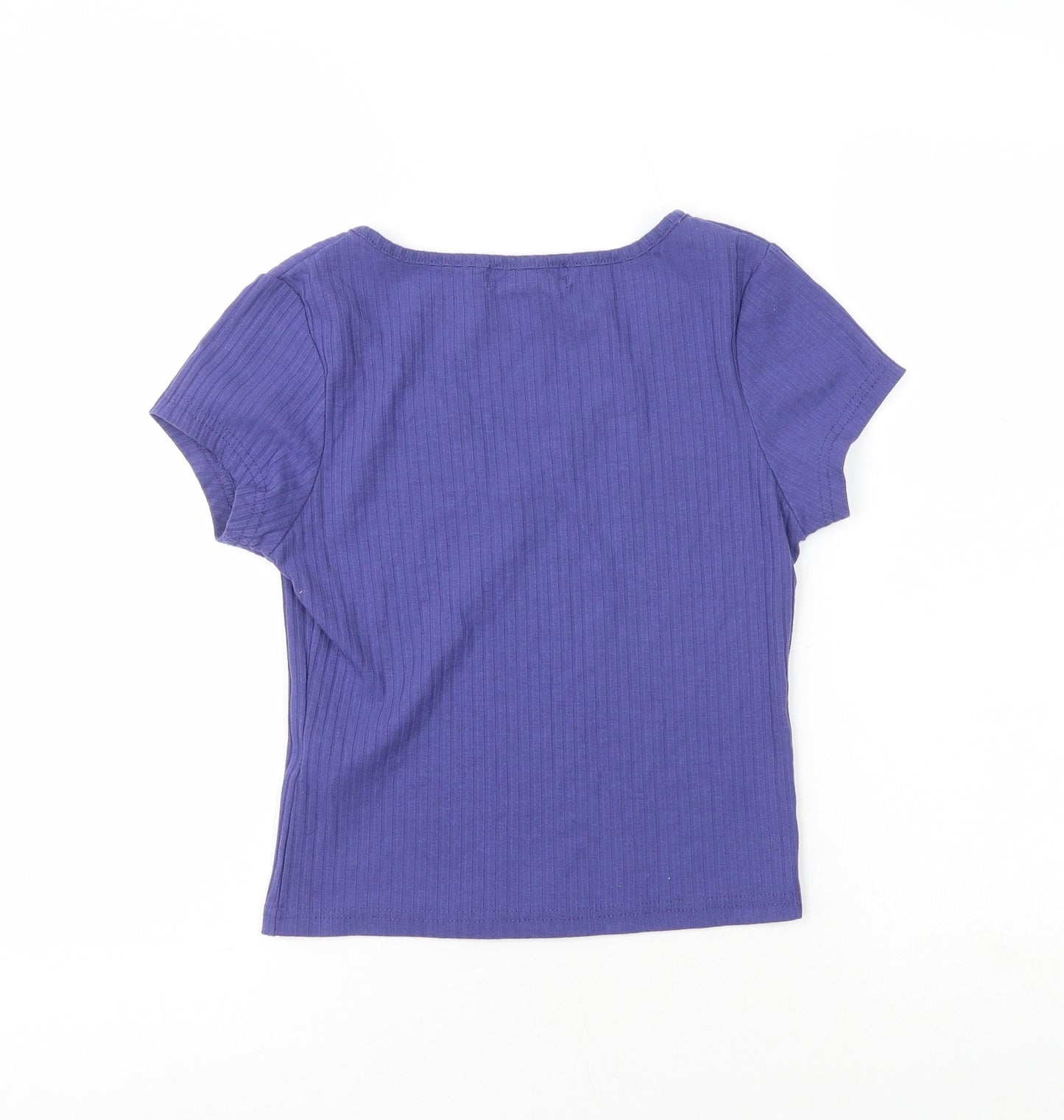 Primark Womens Purple  Polyester Basic T-Shirt Size S V-Neck