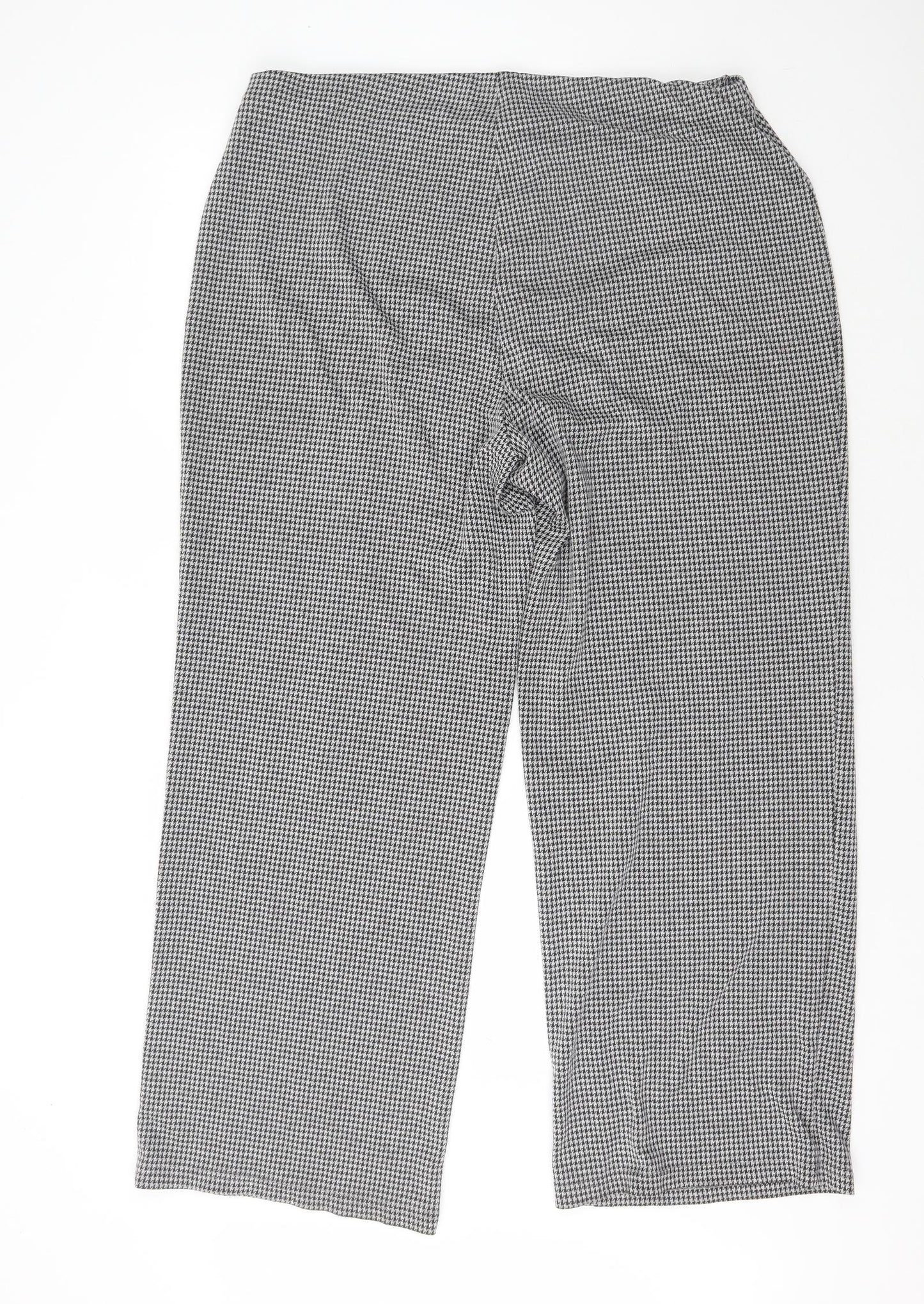 Marks and Spencer Womens Grey Herringbone Polyester Trousers  Size 20 L27 in Regular