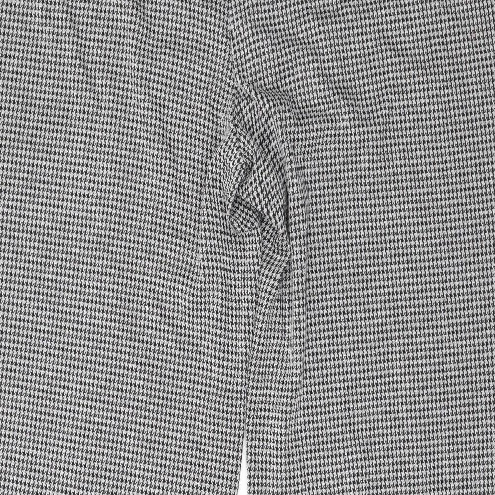 Marks and Spencer Womens Grey Herringbone Polyester Trousers  Size 20 L27 in Regular