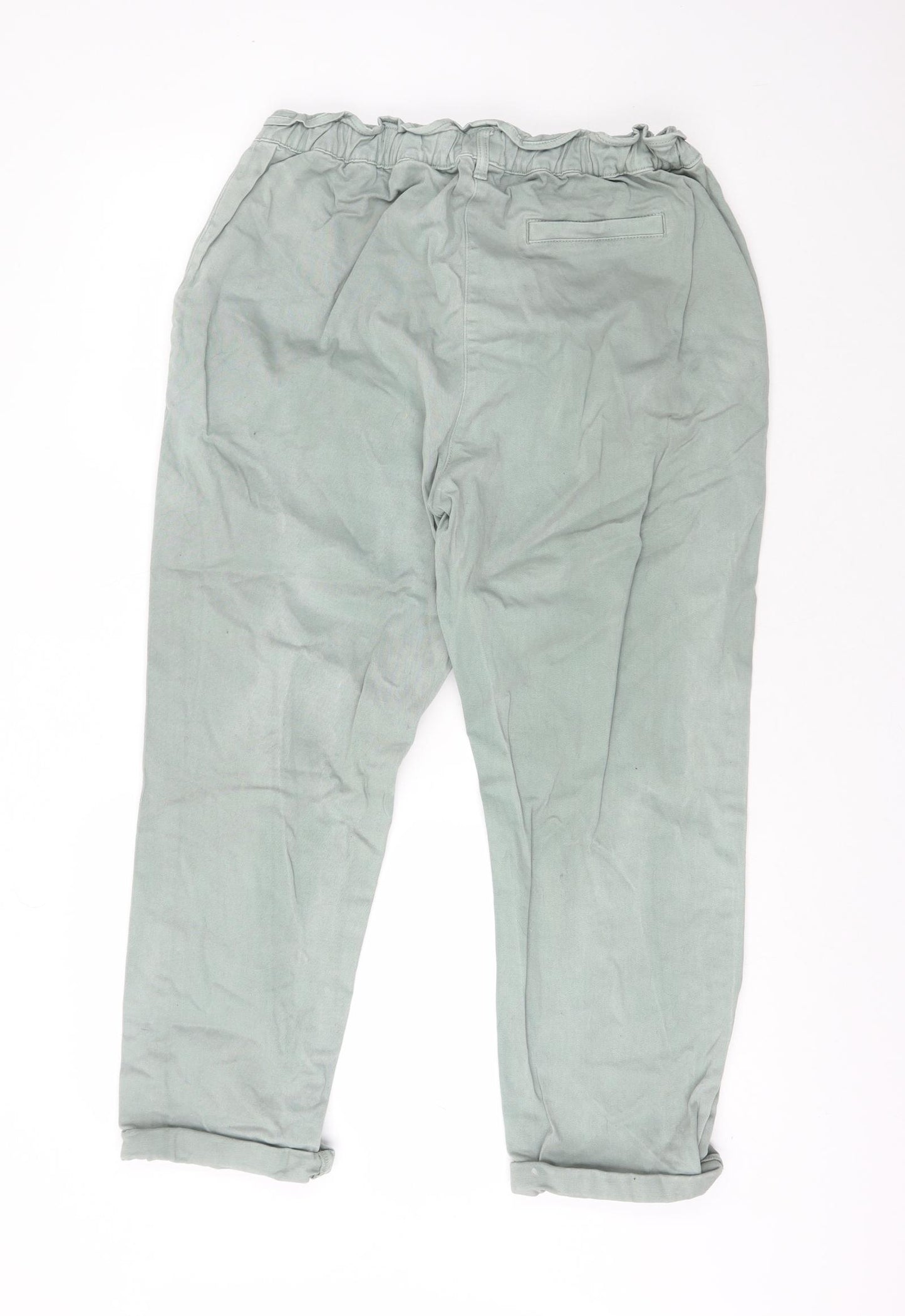 Papaya Womens Green  Cotton Trousers  Size 16 L24 in Regular