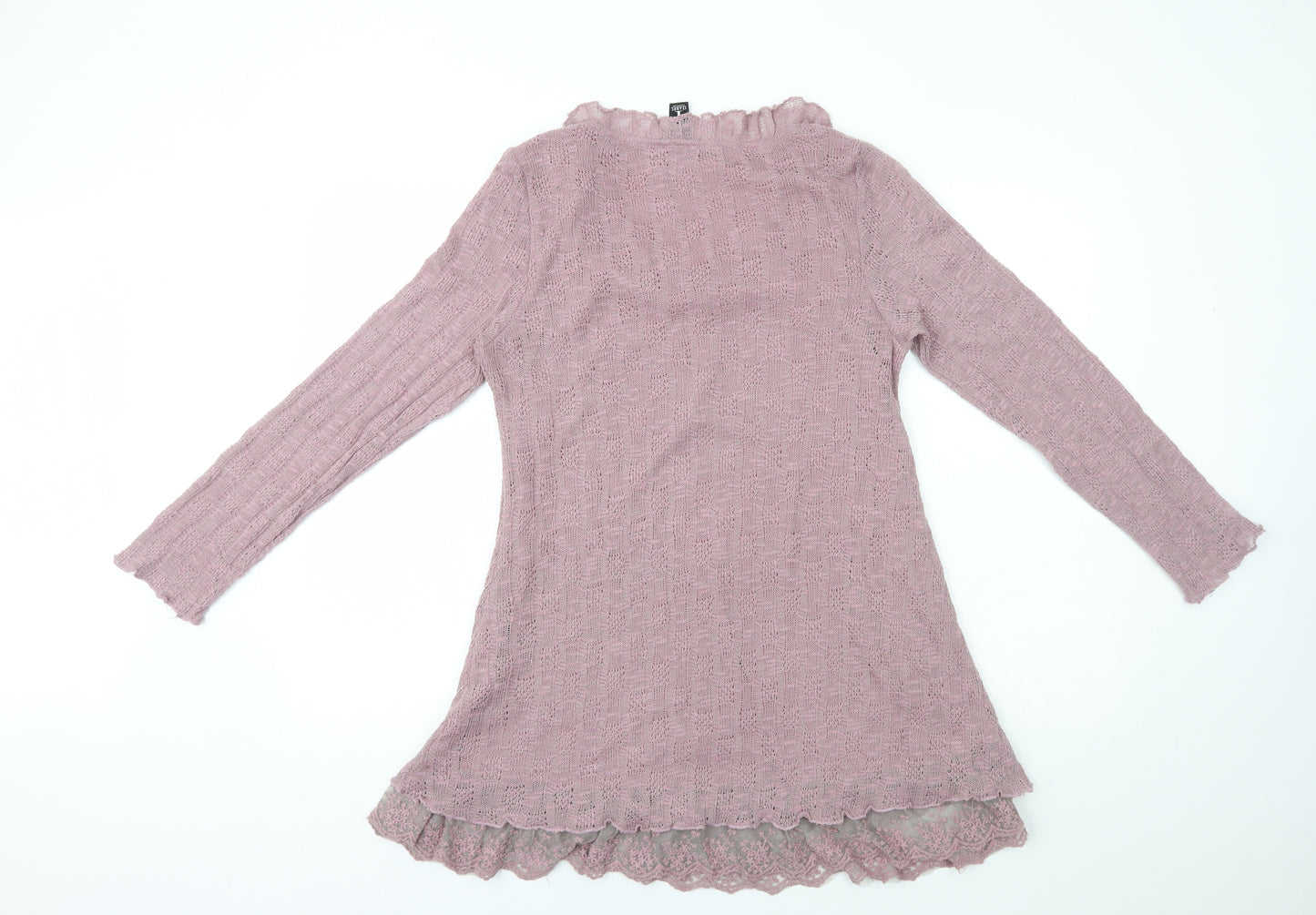 Izabel London   Womens Pink Scoop Neck  Acrylic Pullover Jumper Size 14