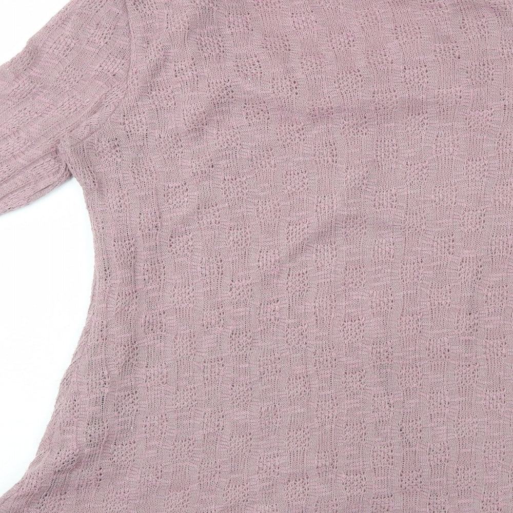 Izabel London   Womens Pink Scoop Neck  Acrylic Pullover Jumper Size 14