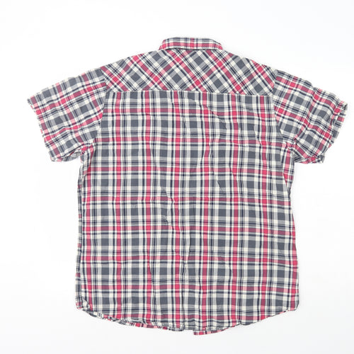 DenimCo  Mens Multicoloured Plaid Cotton  Button-Up Size L Collared