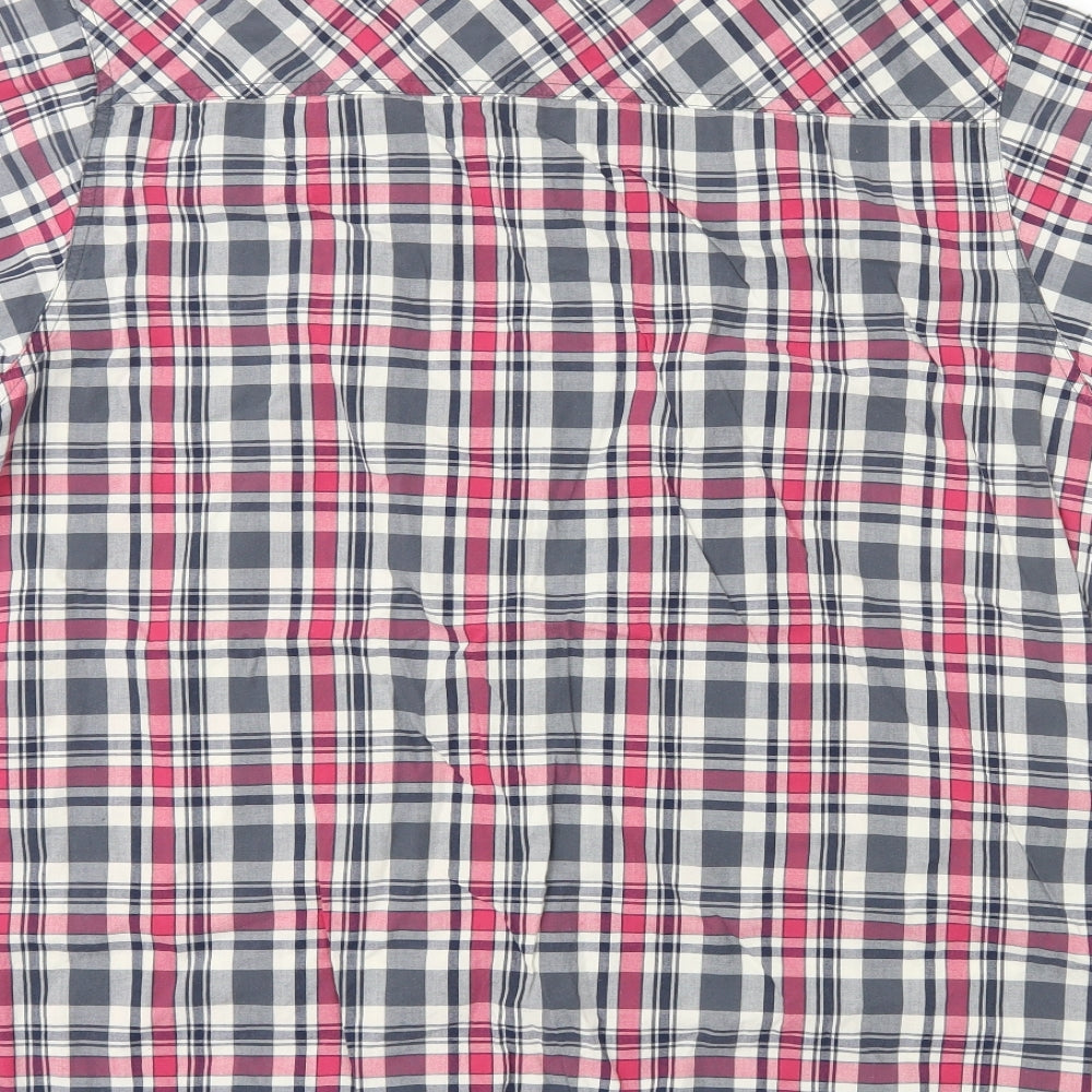 DenimCo  Mens Multicoloured Plaid Cotton  Button-Up Size L Collared