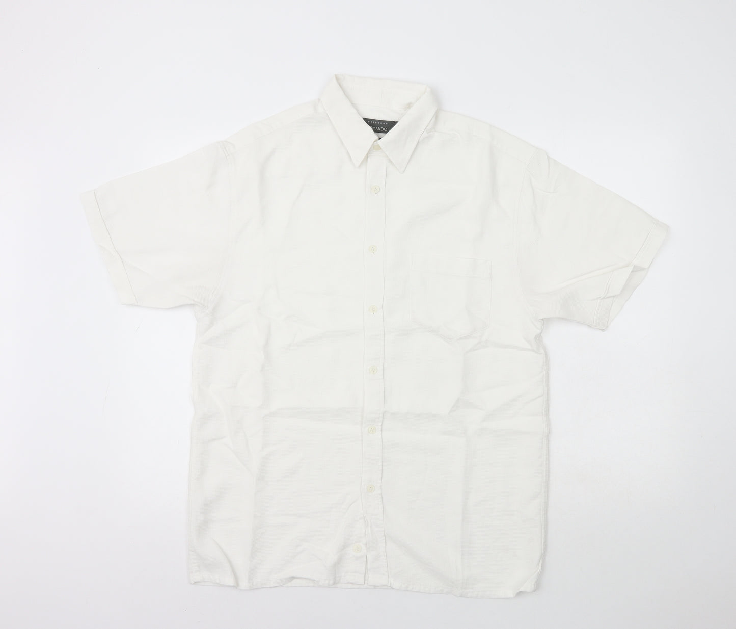 Armando Mens White  Modal  Button-Up Size M Collared