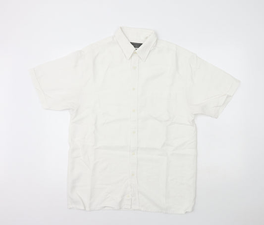 Armando Mens White  Modal  Button-Up Size M Collared