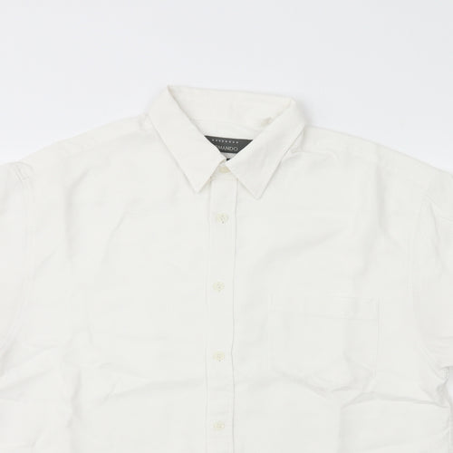 Armando Mens White  Modal  Button-Up Size M Collared
