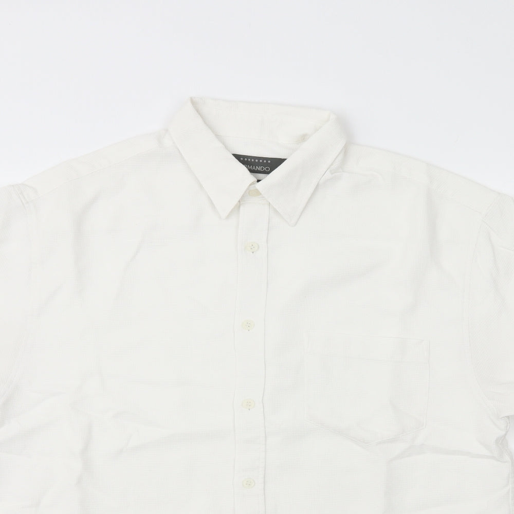 Armando Mens White  Modal  Button-Up Size M Collared