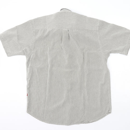 MX Active  Mens Green Plaid Polyester  Button-Up Size M Collared