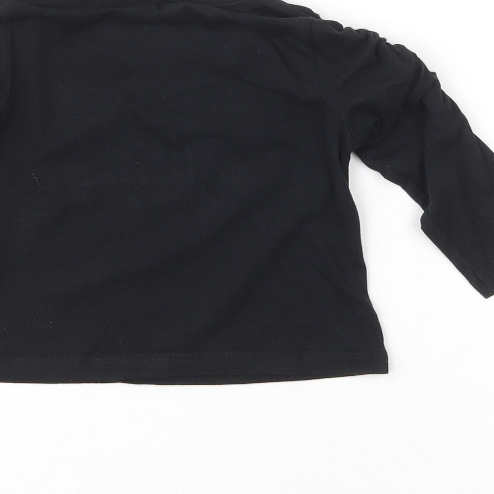 River Island Girls Black  100% Cotton Pullover Casual Size 6-9 Months Crew Neck  - Mini Diva