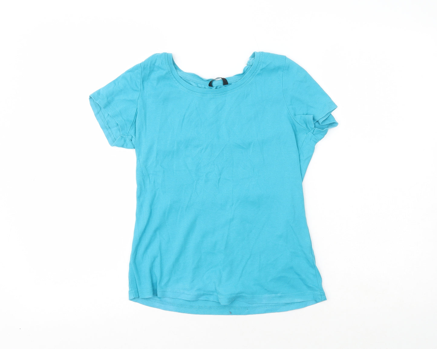 George Womens Blue  100% Cotton Basic T-Shirt Size 12 Crew Neck