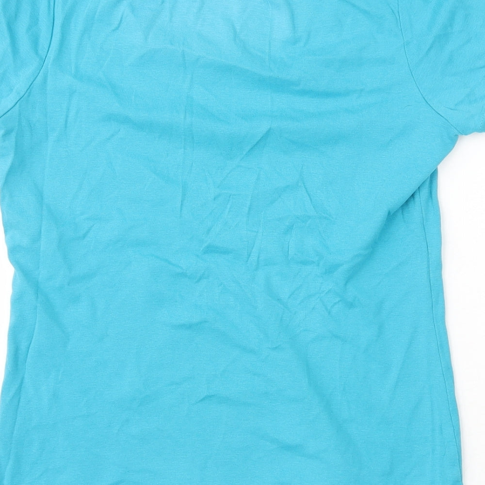 George Womens Blue  100% Cotton Basic T-Shirt Size 12 Crew Neck