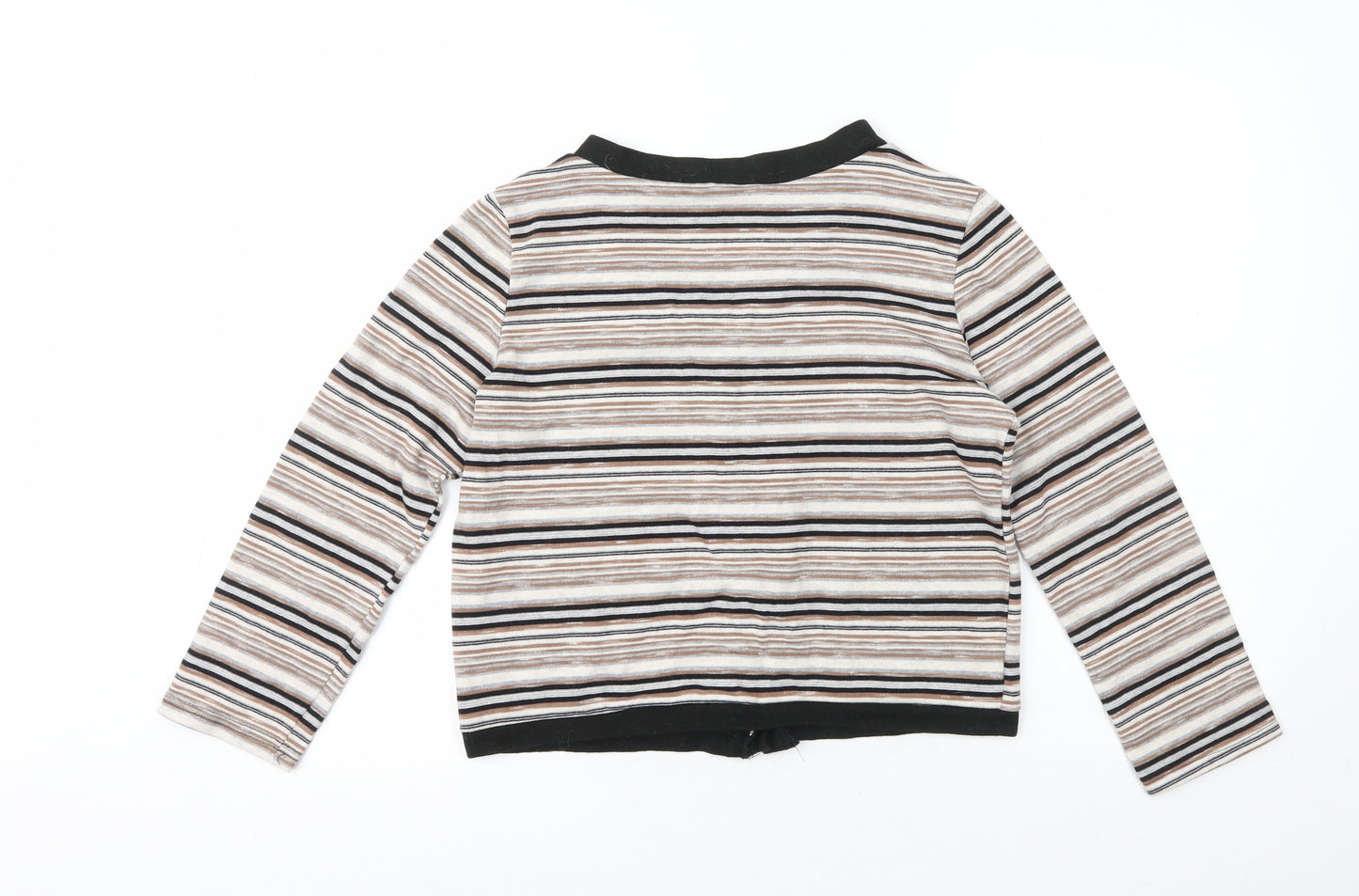 Dazy Womens Multicoloured V-Neck Striped Cotton Cardigan Jumper Size M