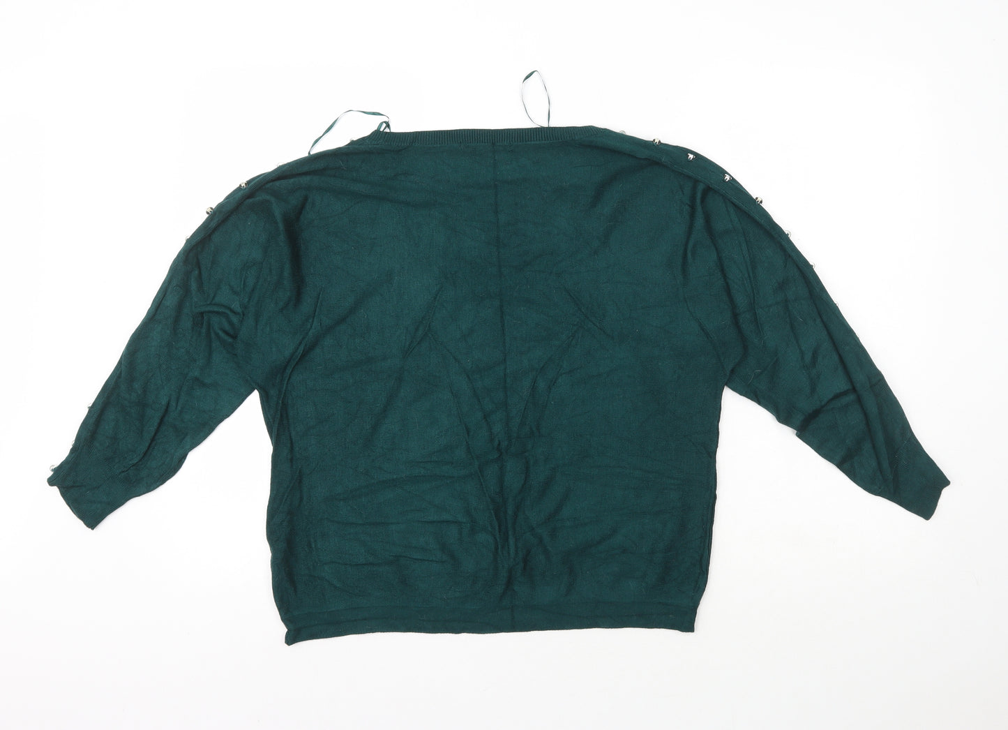 George Womens Green Scoop Neck  Viscose Pullover Jumper Size 12