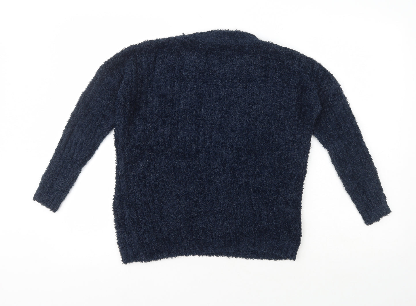 Preworn Womens Green Crew Neck  Polyester Pullover Jumper Size 10