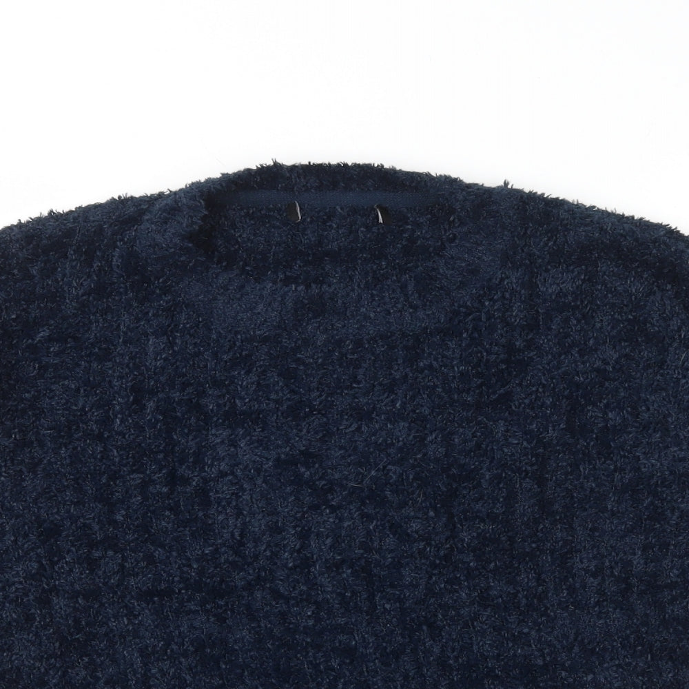 Preworn Womens Green Crew Neck  Polyester Pullover Jumper Size 10