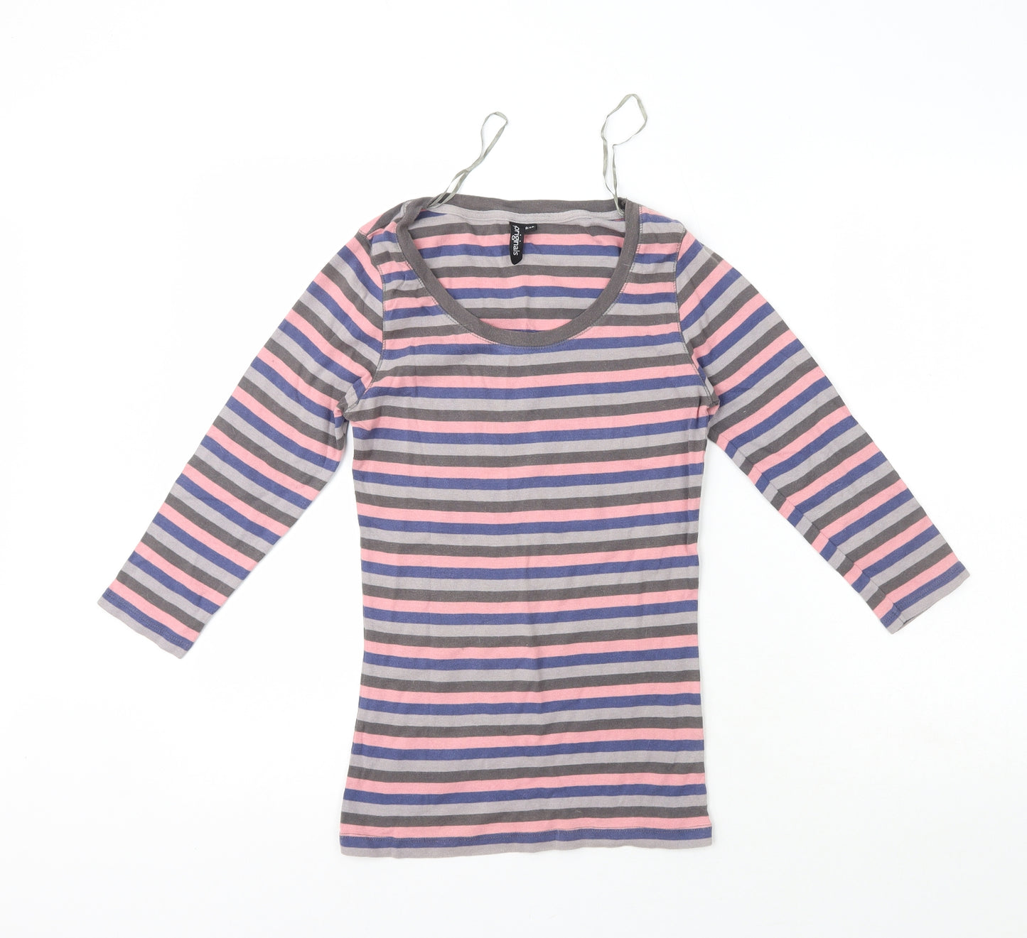 Originals Womens Multicoloured Crew Neck Striped 100% Cotton Pullover Jumper Size 8   - Size 8/10