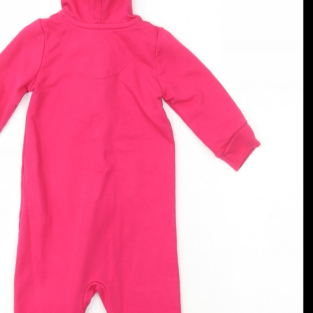 Nike Girls Pink  Cotton Babygrow One-Piece Size 6-9 Months