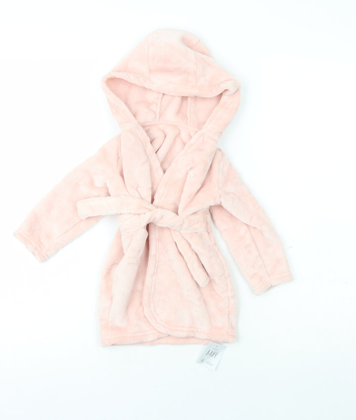 George Girls Pink Solid 100% Polyester Robe Size 9-12 Months