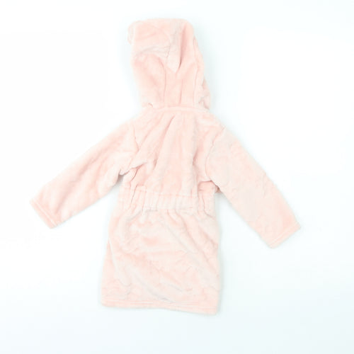 George Girls Pink Solid 100% Polyester Robe  Size 9-12 Months