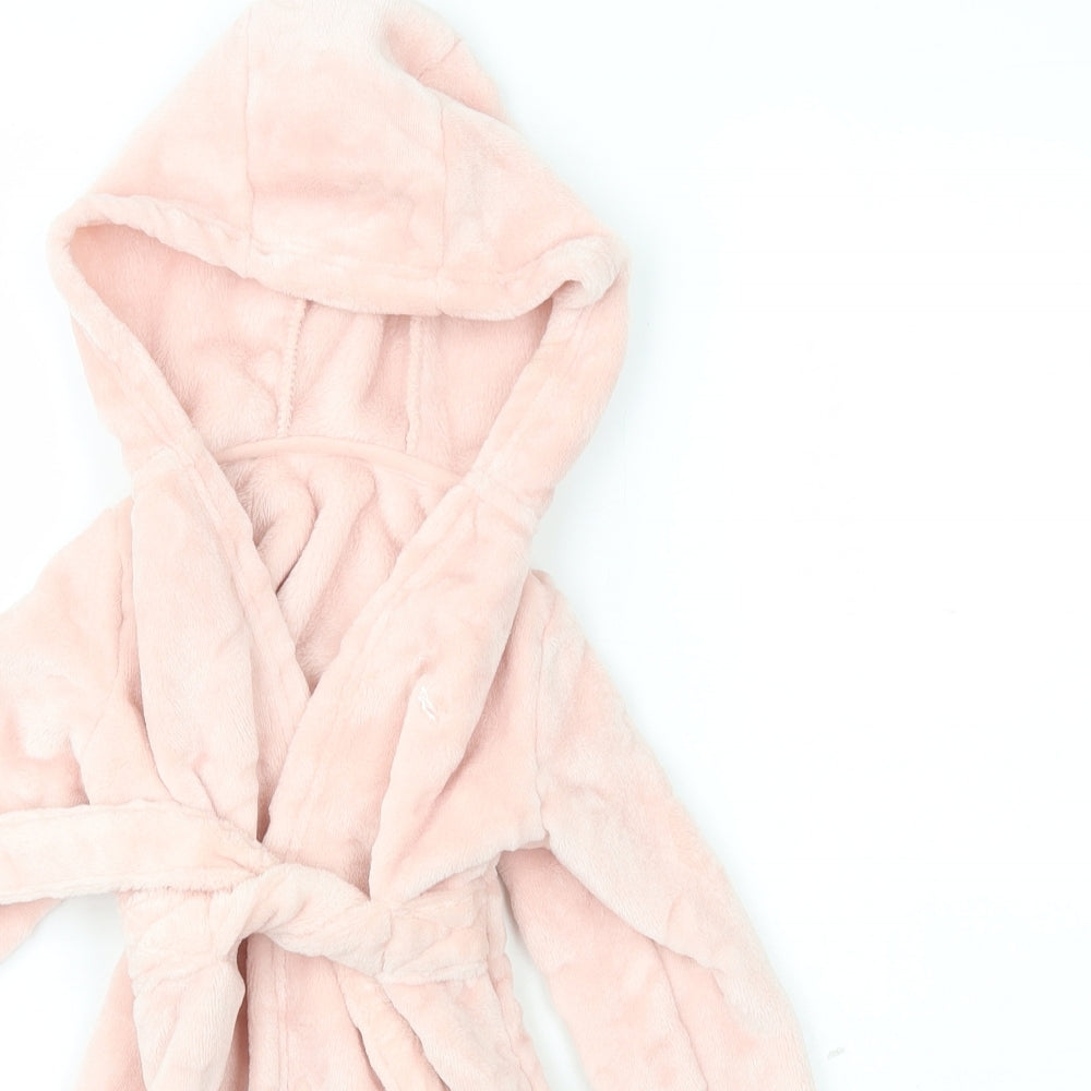 George Girls Pink Solid 100% Polyester Robe  Size 9-12 Months
