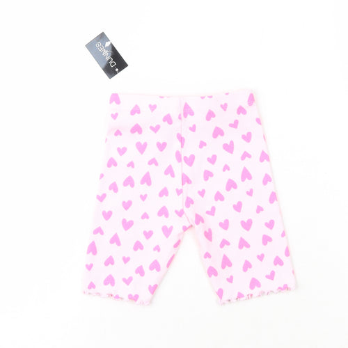 Dunnes Girls Pink  Cotton Sweatpants Leggings Size 6-9 Months   - Hearts