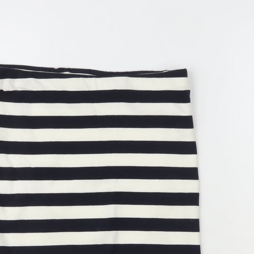 Basic Womens Blue Striped Cotton Straight & Pencil Skirt Size 6