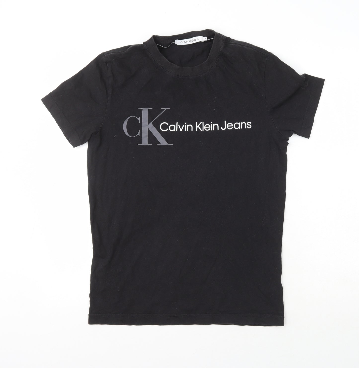 Calvin Klein Mens Black  Cotton  T-Shirt Size M Crew Neck