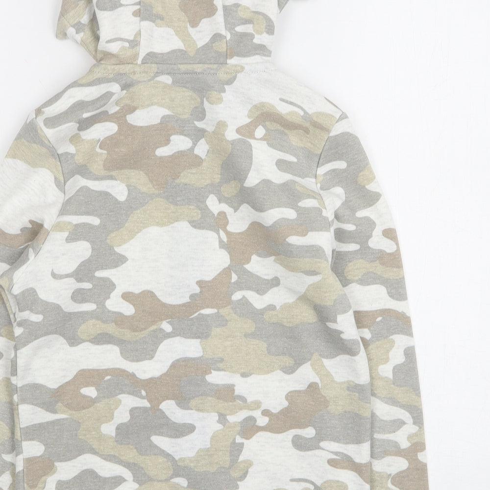 F&F Boys Multicoloured Camouflage Polyester Full Zip Hoodie Size 6-7 Years