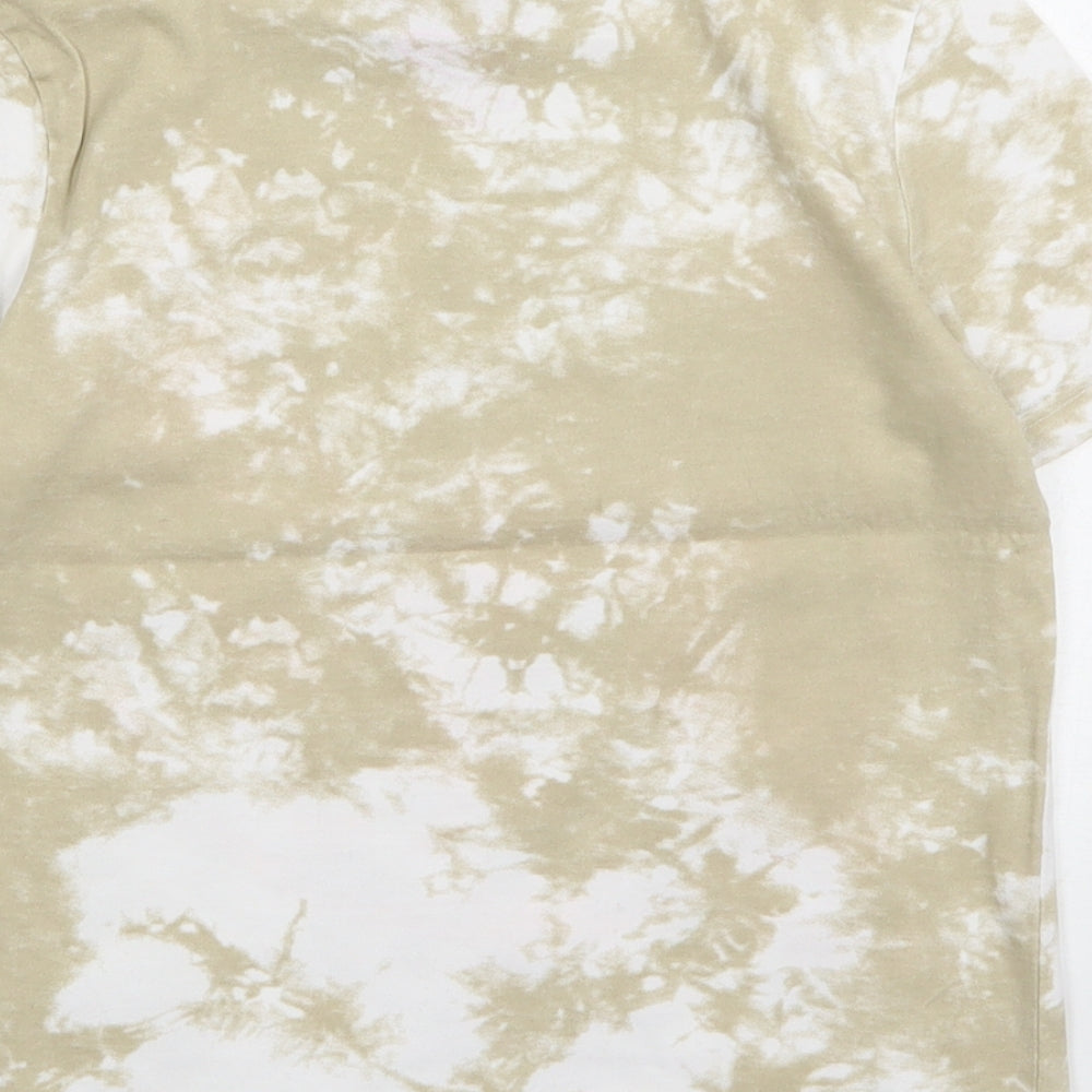 NERF Boys Beige Geometric Cotton Basic T-Shirt Size 6-7 Years Round Neck