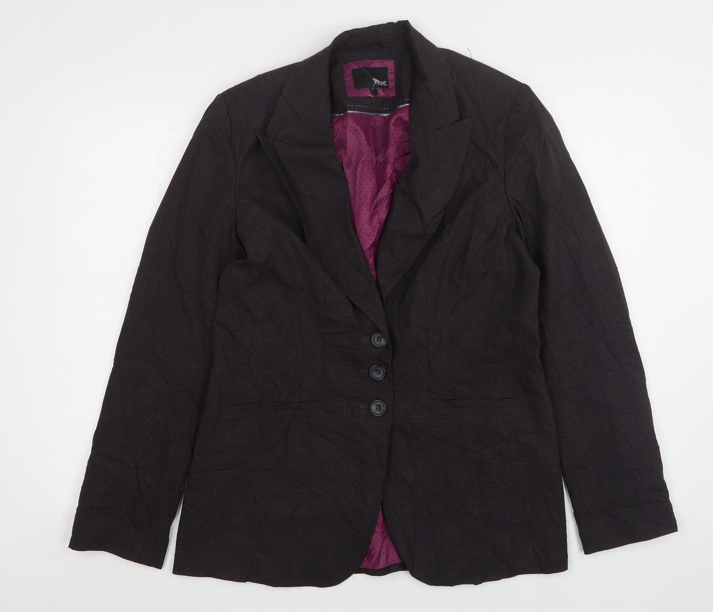 NEXT Womens Multicoloured Check Polyester Jacket Suit Jacket Size 16