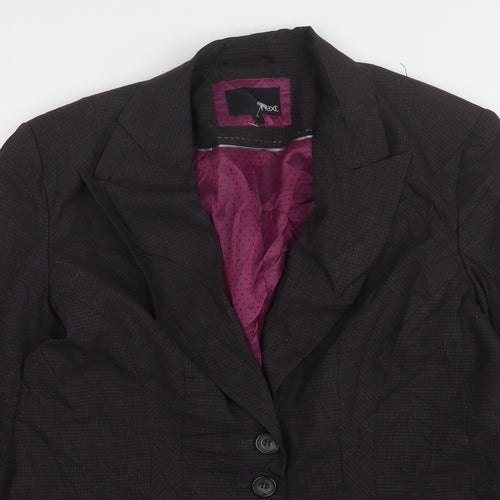 NEXT Womens Multicoloured Check Polyester Jacket Suit Jacket Size 16
